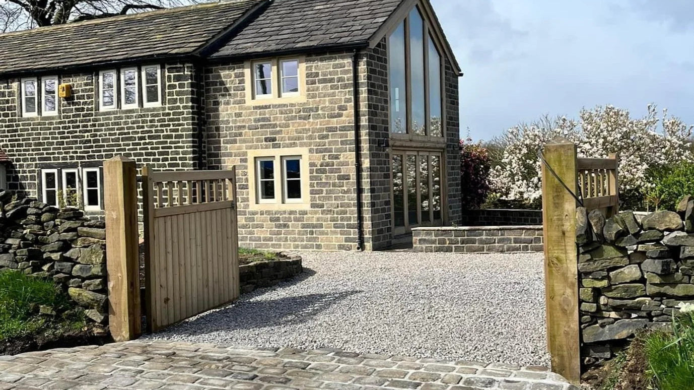 A Timeless Blend: Reclaimed Stone House Extension & Cobble Driveway in Holmfirth