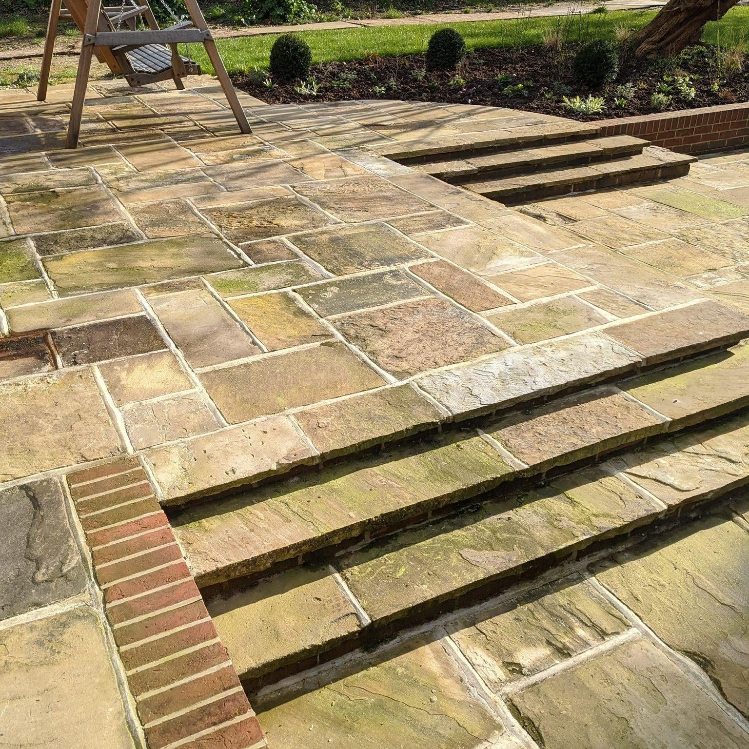 Reclaimed Yorkshire Stone Landscaping Paving Flag Stones sold at Britannia Stone
