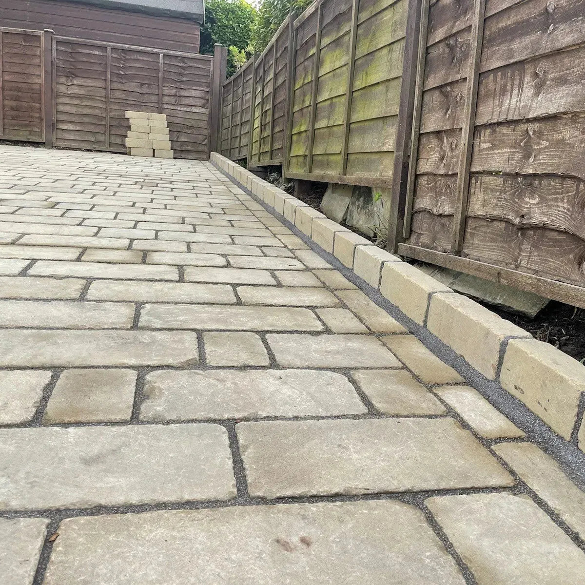 yorkstone Tumbled Stone setts block Paving drive path driveway
