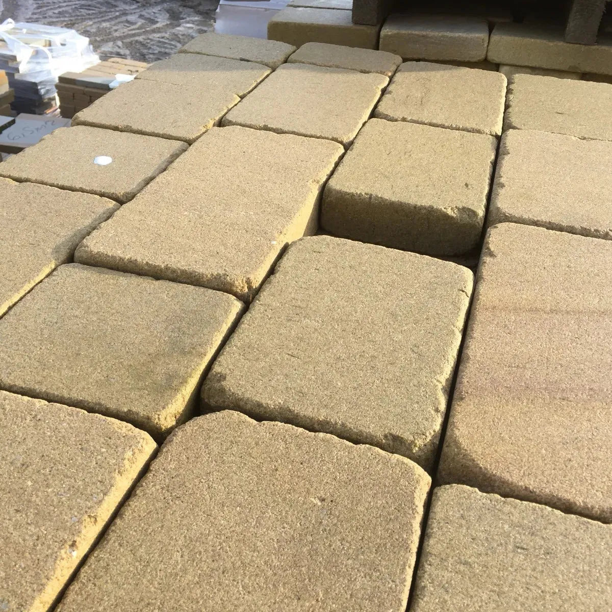 yorkstone Tumbled Stone setts block Paving drive path driveway