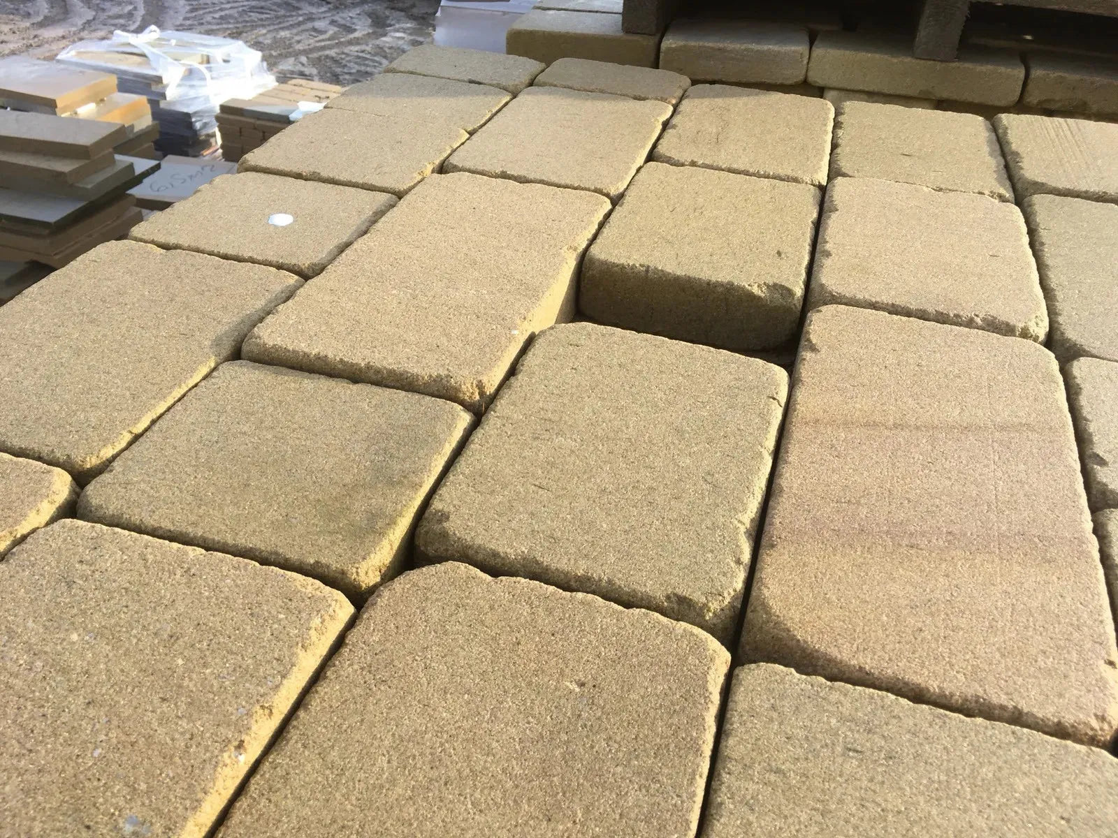 yorkstone Tumbled Stone setts block Paving drive path driveway