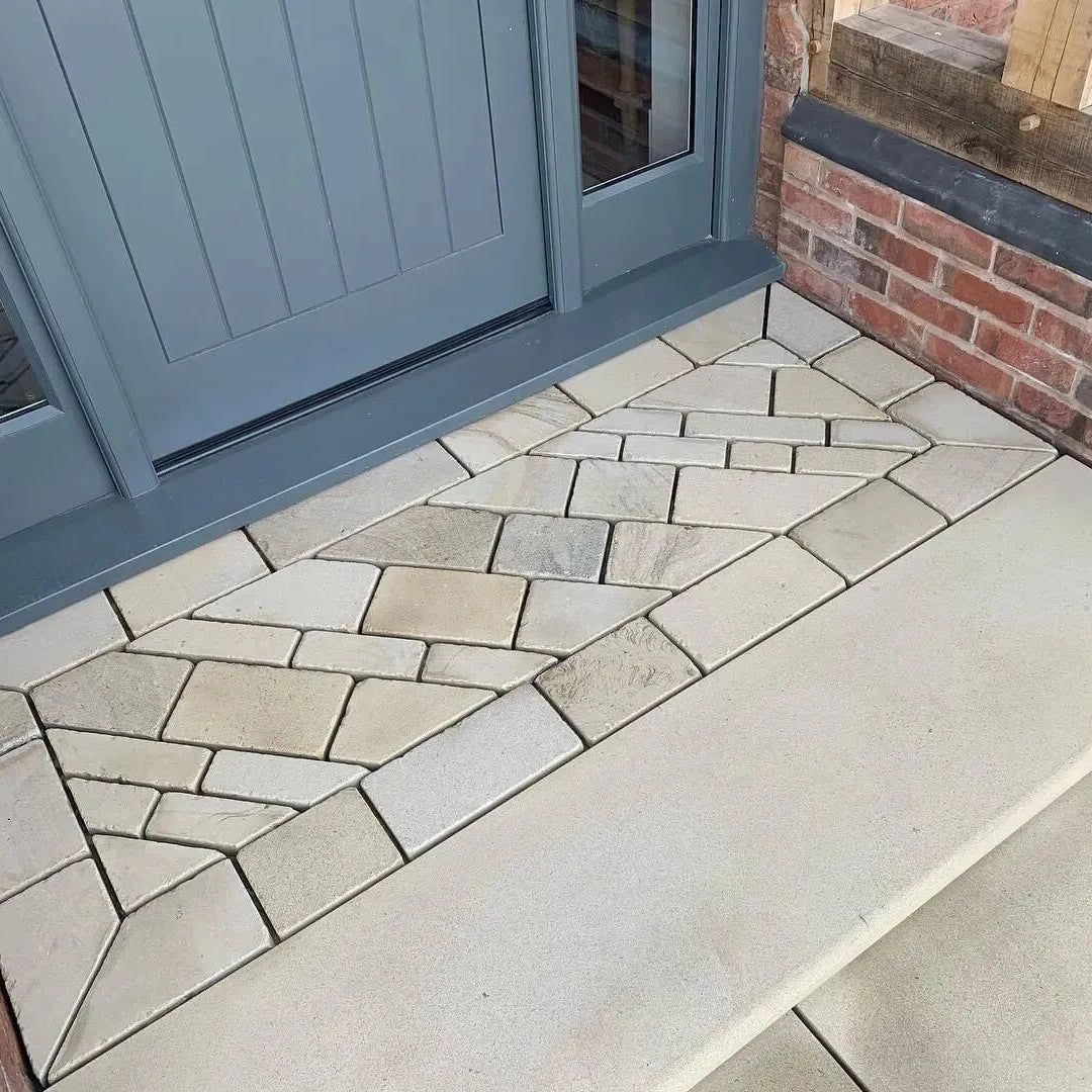 yorkstone Tumbled Stone setts block Paving