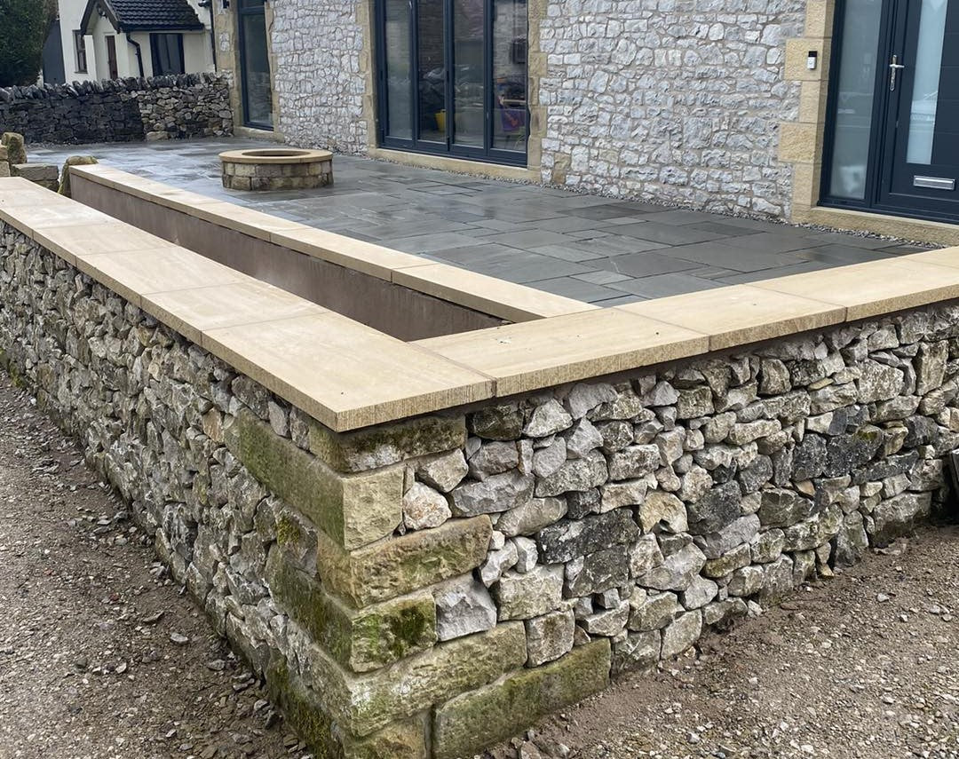 Natural yorkstone sandstone sawn wall copings