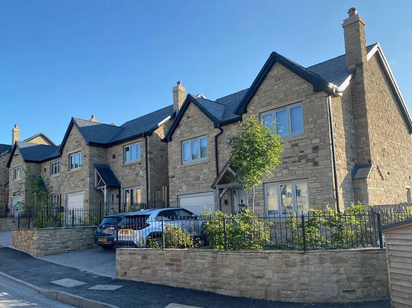 Tumbled Sandstone Building stone used to construct an housing estate in Yorkshire