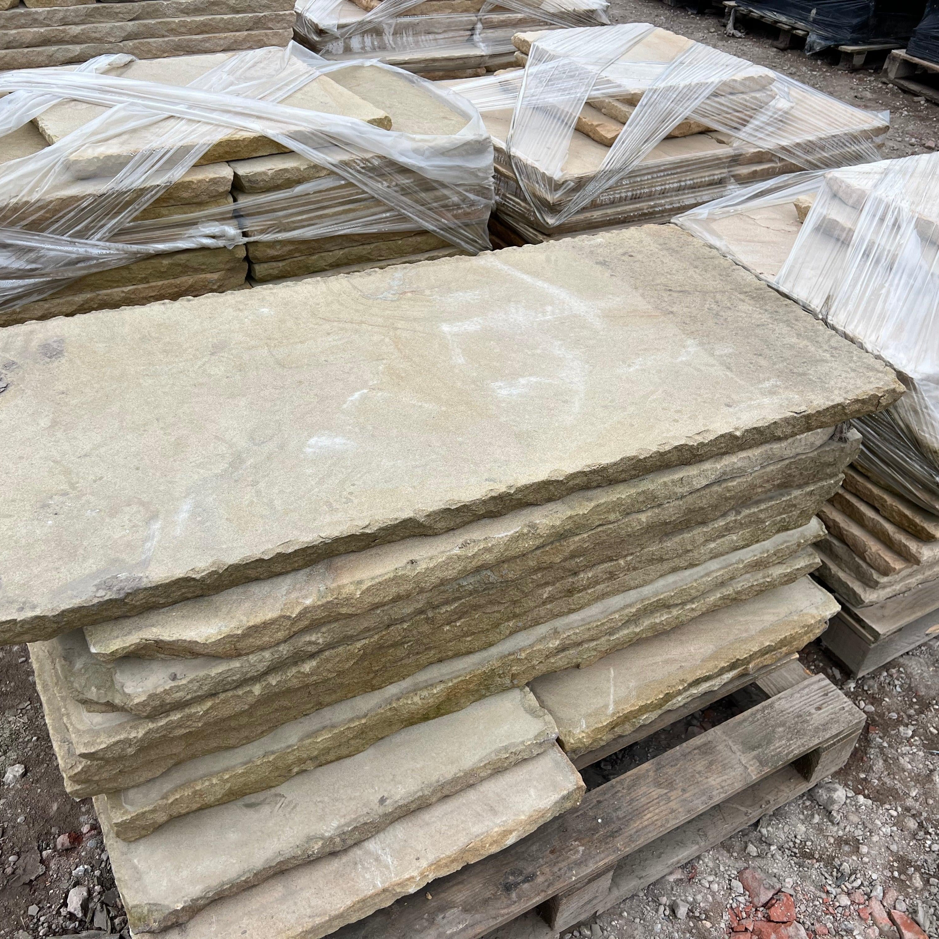 Britannia Buff Fettled Edge Wall Coping - Britannia Stone