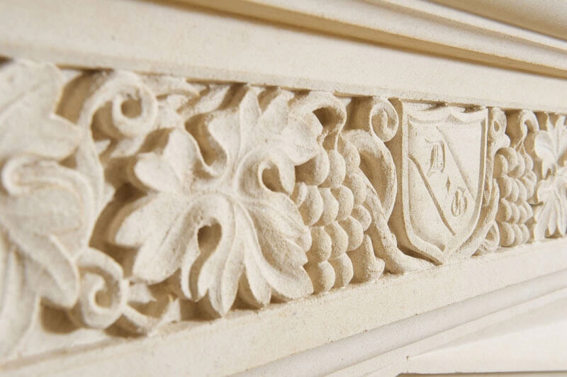 Natural stone fireplace