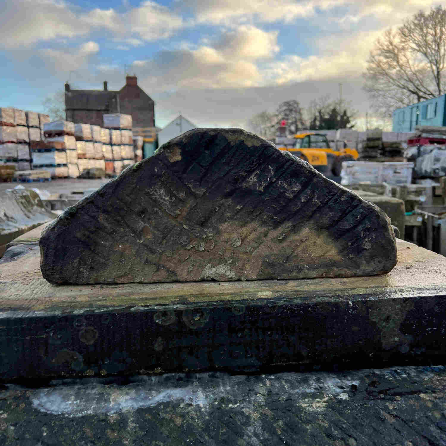 Reclaimed Natural Stone Triangle Wall Coping - Job Lot | Britannia Stone