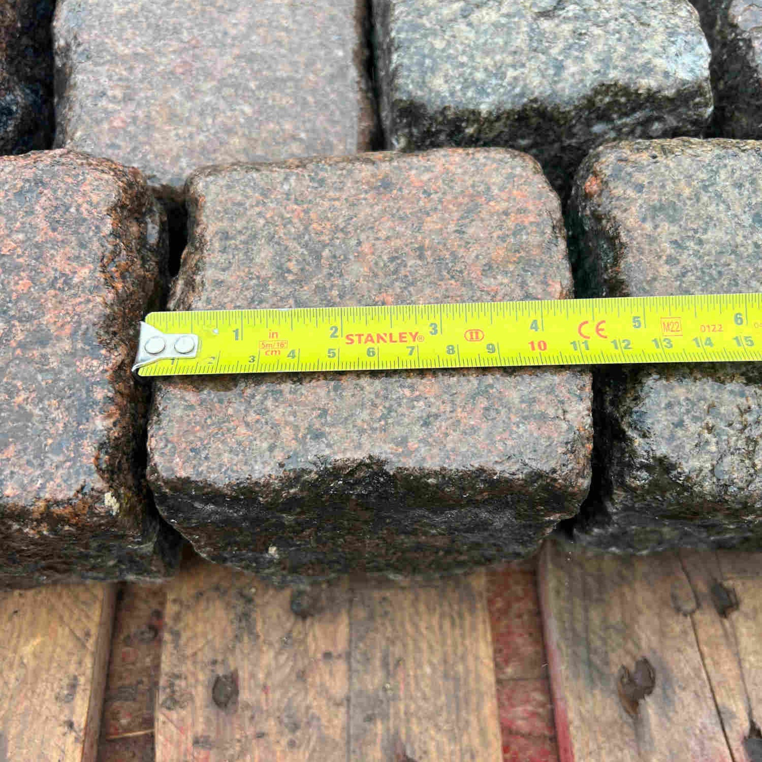 Reclaimed Pink 4” x 4” Cube Granite Cobble Setts - Bulk Bag - Britannia Stone