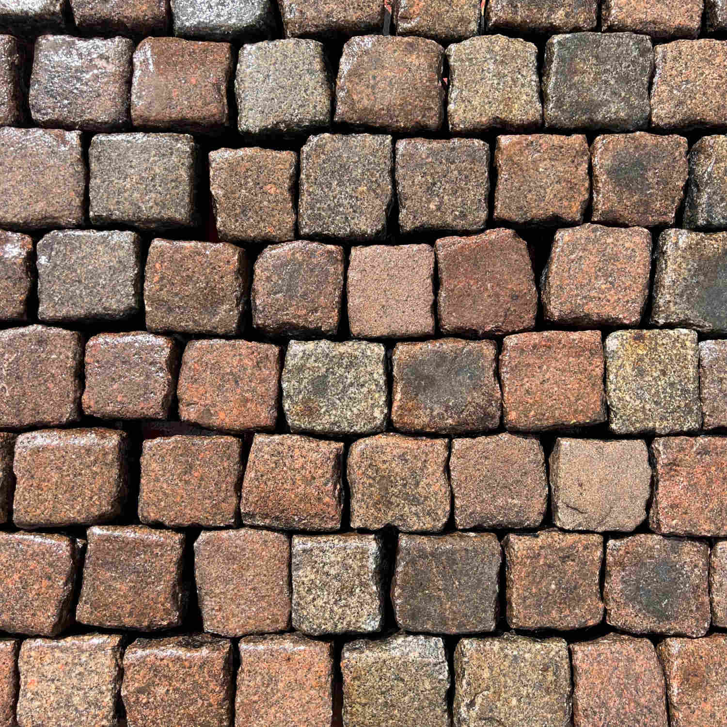 Reclaimed Pink 4” x 4” Cube Granite Cobble Setts - Bulk Bag - Britannia Stone