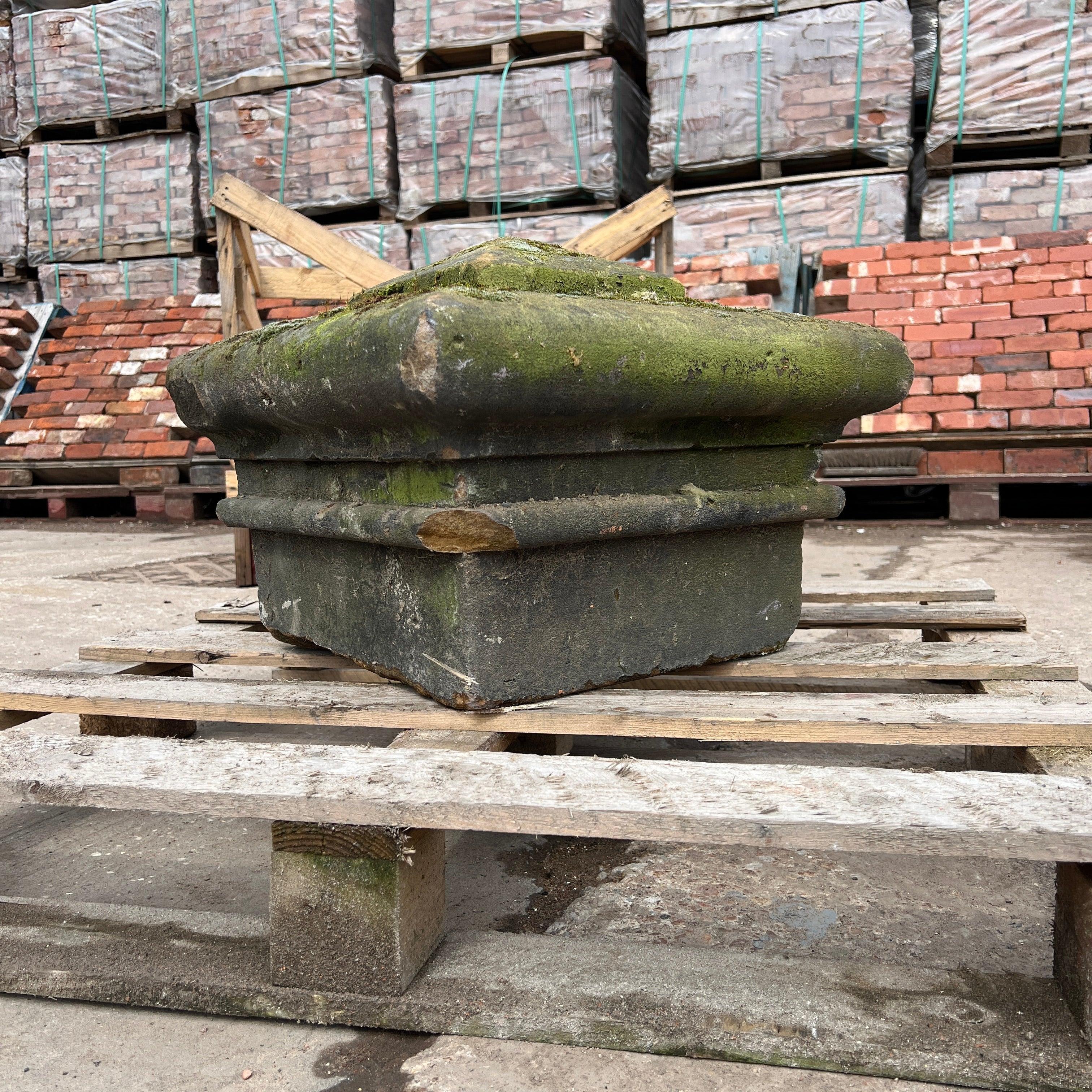 Moss Reclaimed Stone Pillar Cap - Reclaimed Brick Company