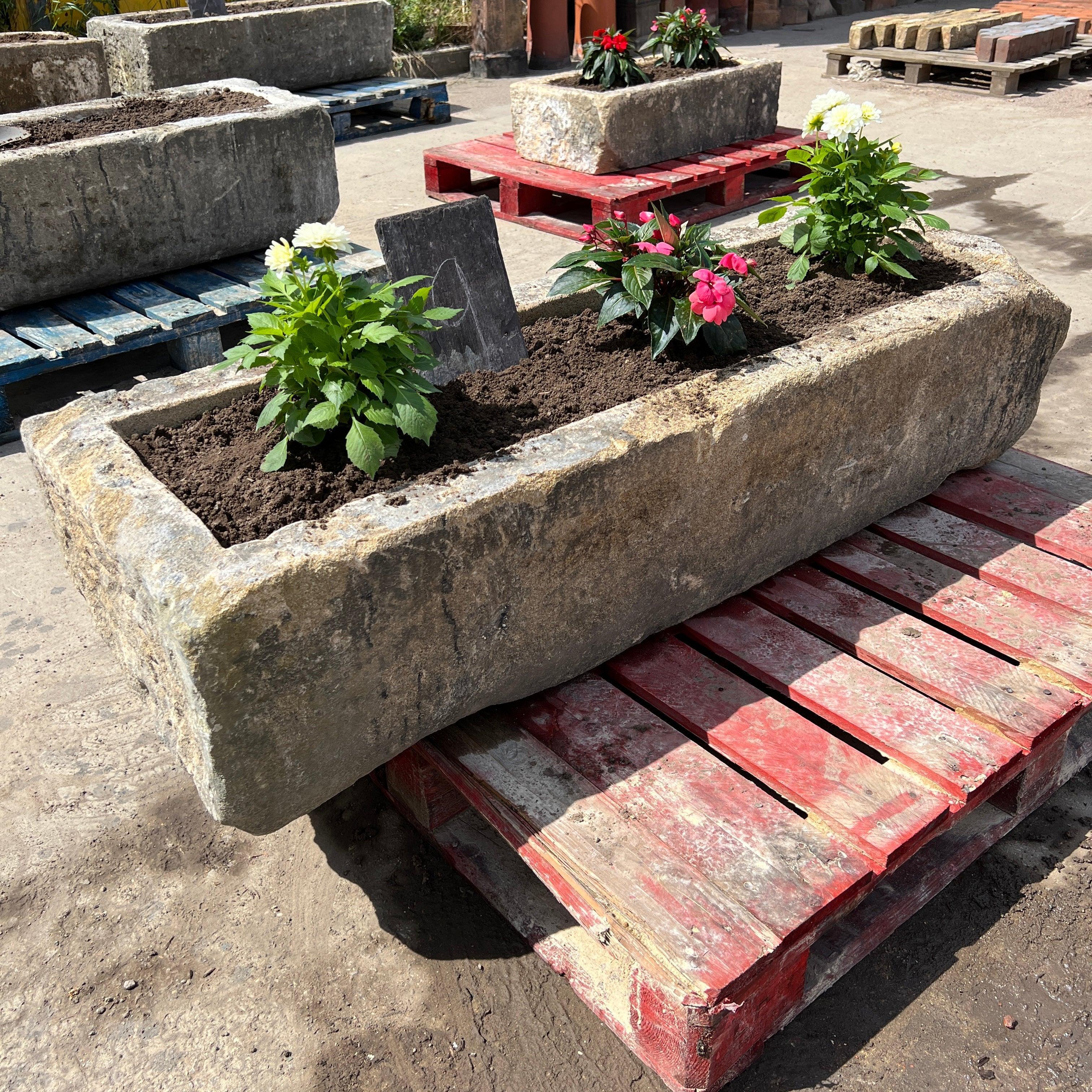 Reclaimed Stone Trough / Planter - No.9 - Reclaimed Brick Company
