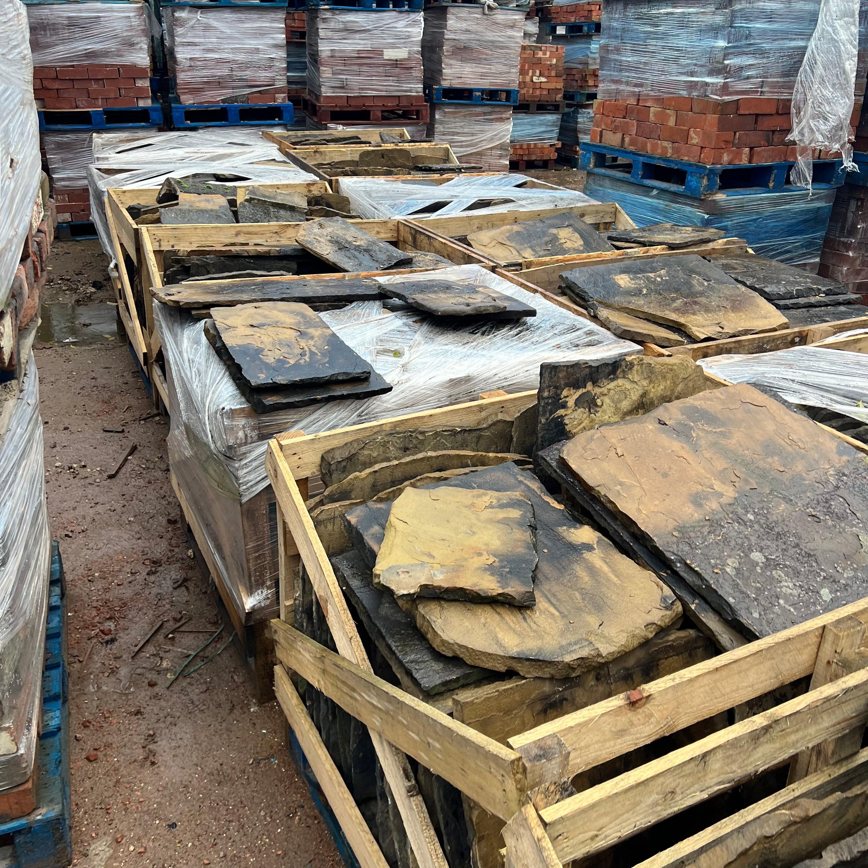 Reclaimed Weathered York Stone Roof Slate / Tile - Reclaimed Brick Company