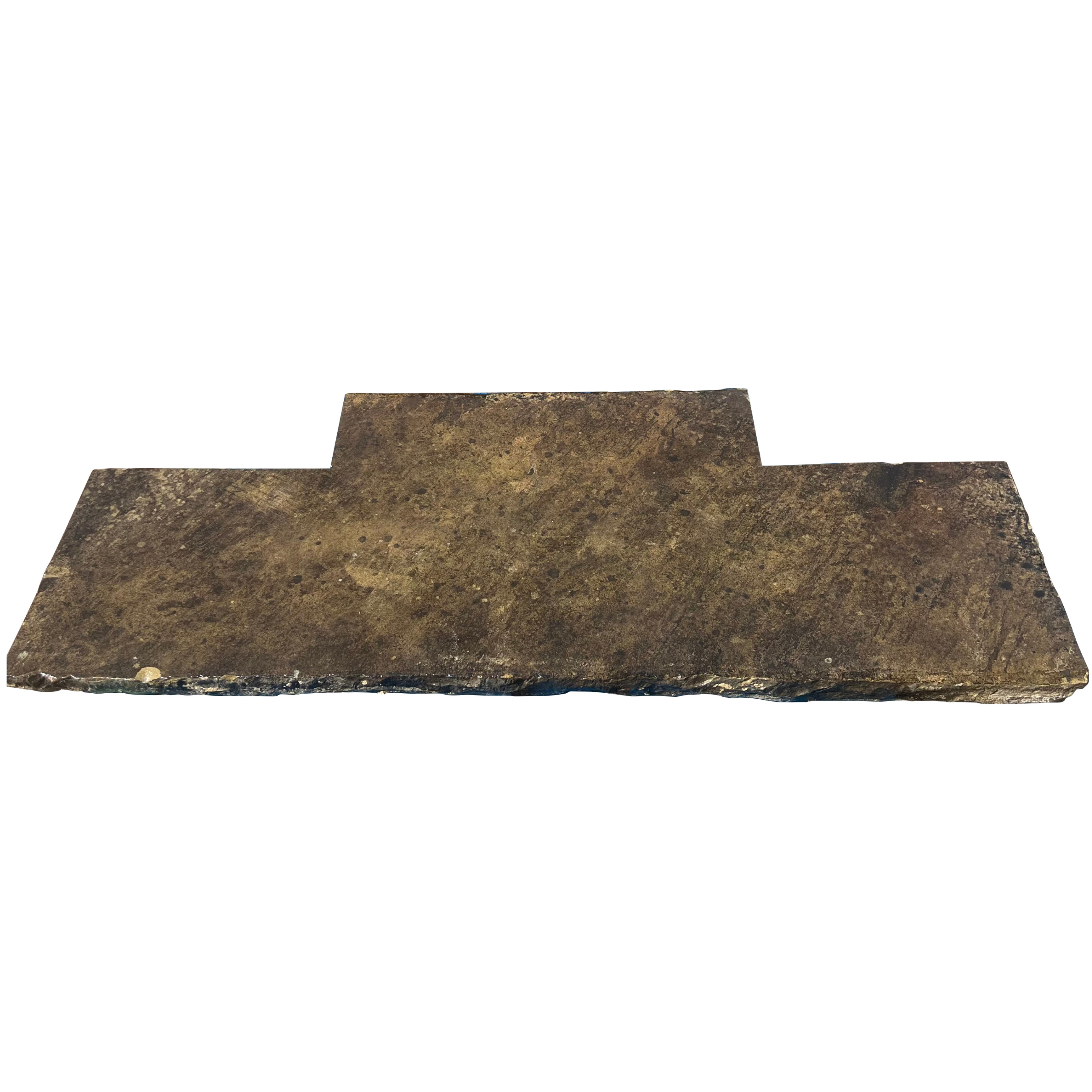Brown stone slab on a white background