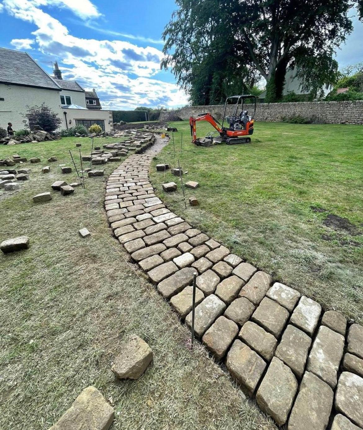 Reclaimed Grit Stone Cobbles - Reclaimed Brick Company