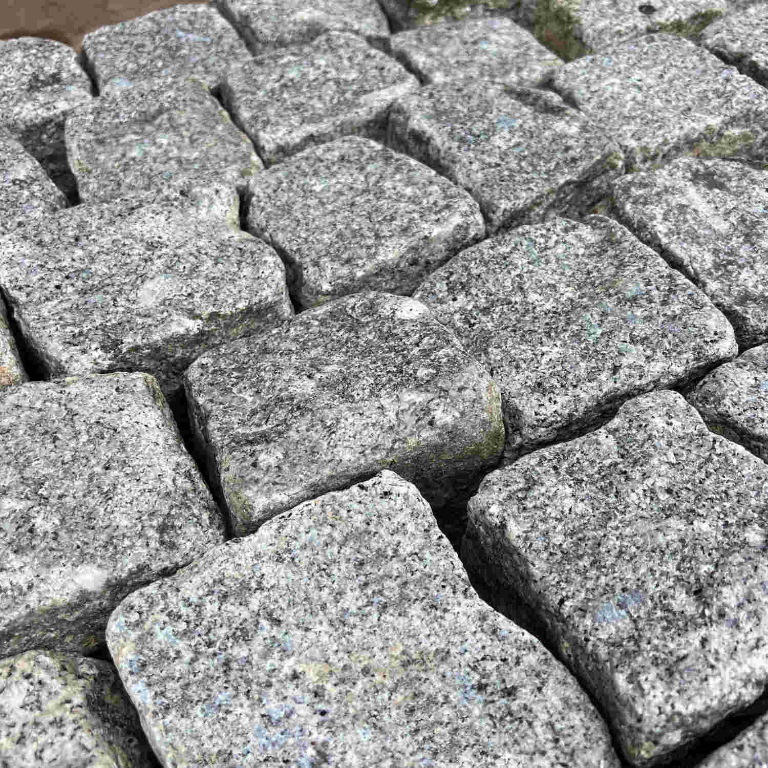 Reclaimed London Granite Stone Cube Cobble Setts in Bulk Bags | Britannia Stone