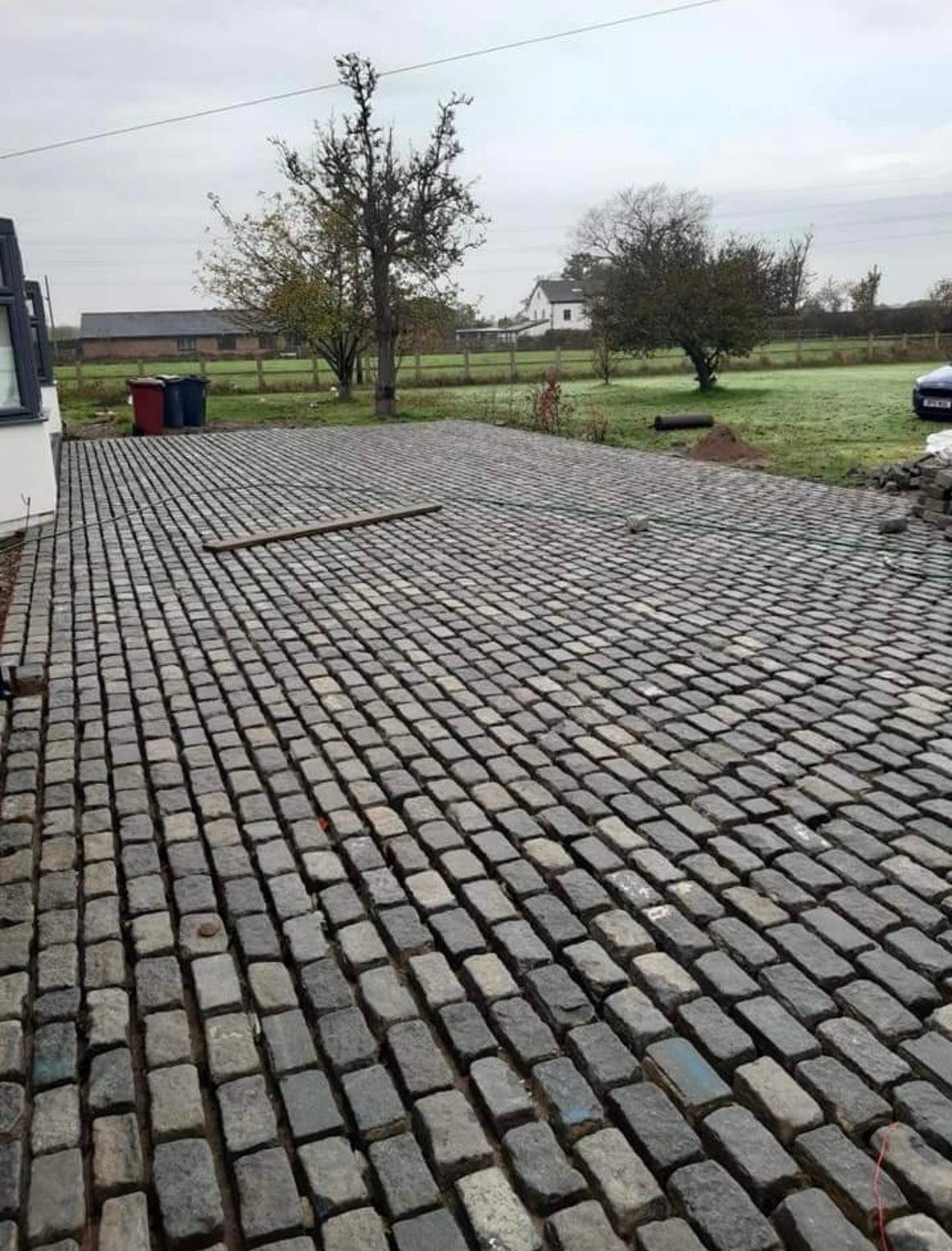 Reclaimed Victorian Mixed Granite Stone Cobble / Setts driveway by Reclamation Yard