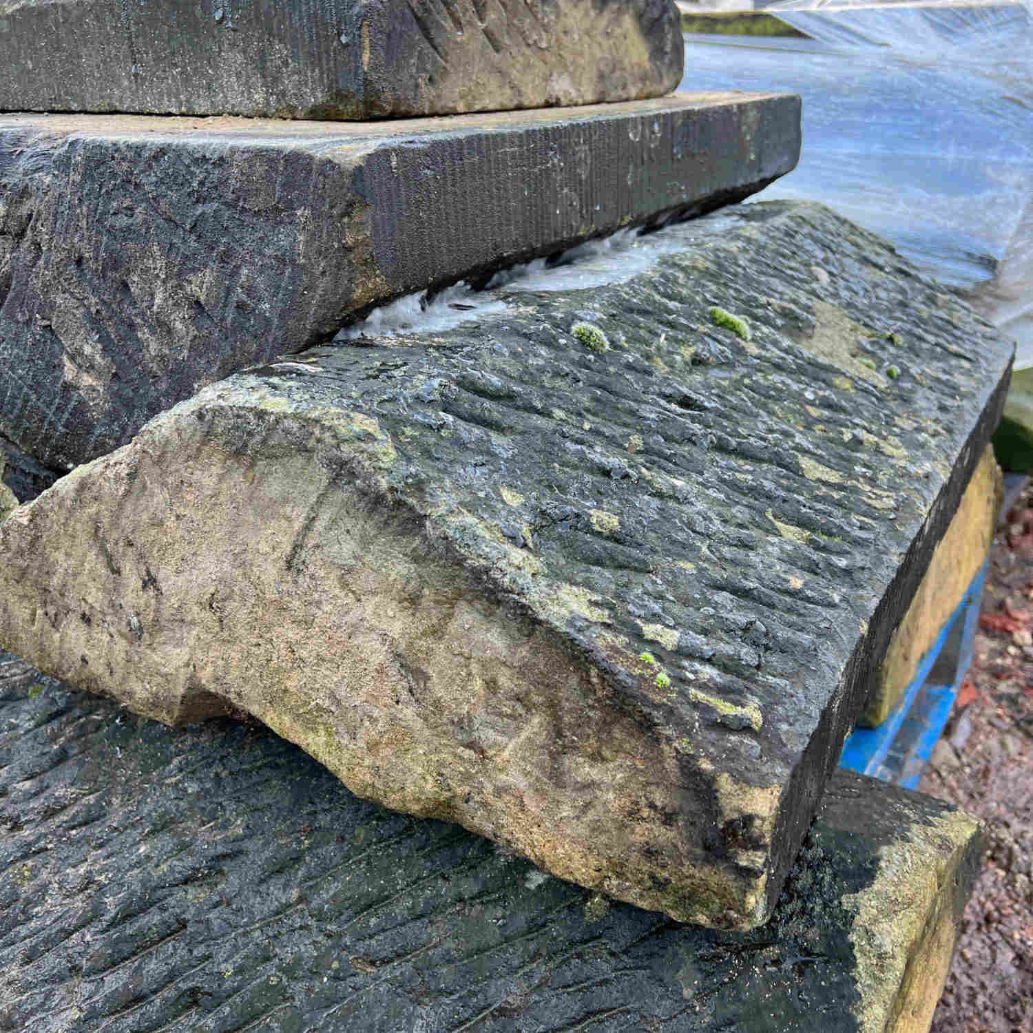 Reclaimed Natural Stone Triangle Wall Coping - Job Lot | Britannia Stone