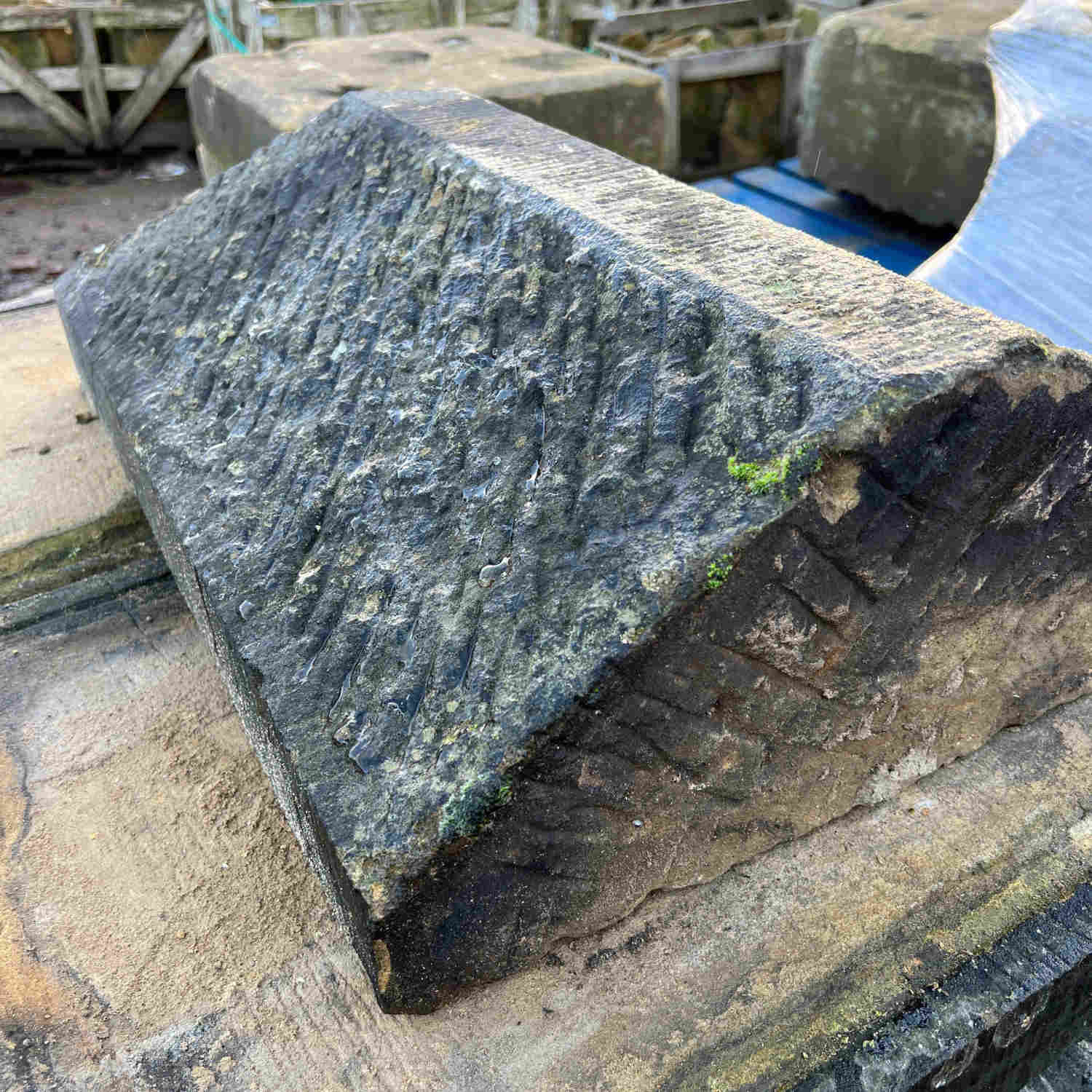 Reclaimed Natural Stone Triangle Wall Coping - Job Lot | Britannia Stone