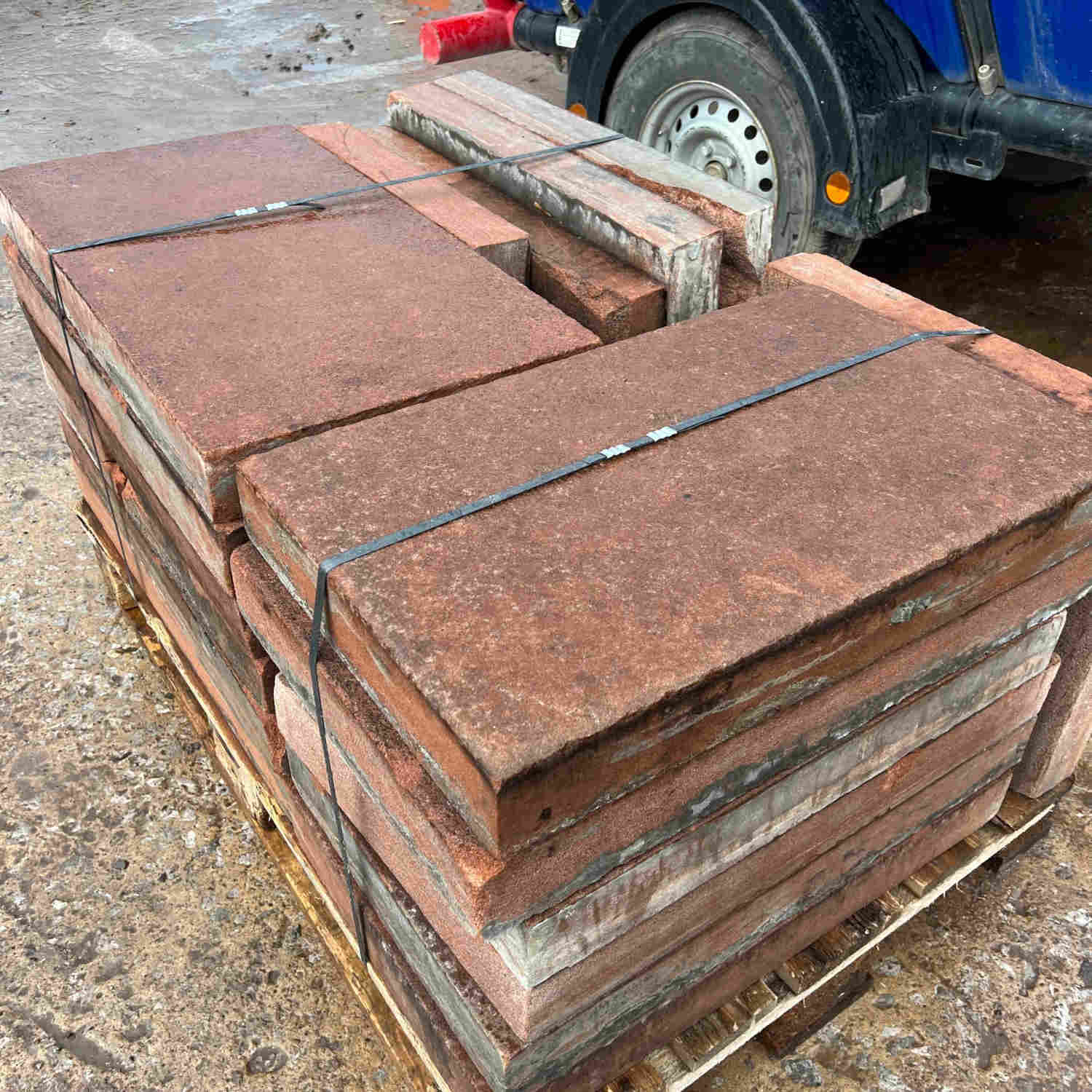 Reclaimed Sawn Red Sand Stone Paving Flag Stones | Britannia Stone