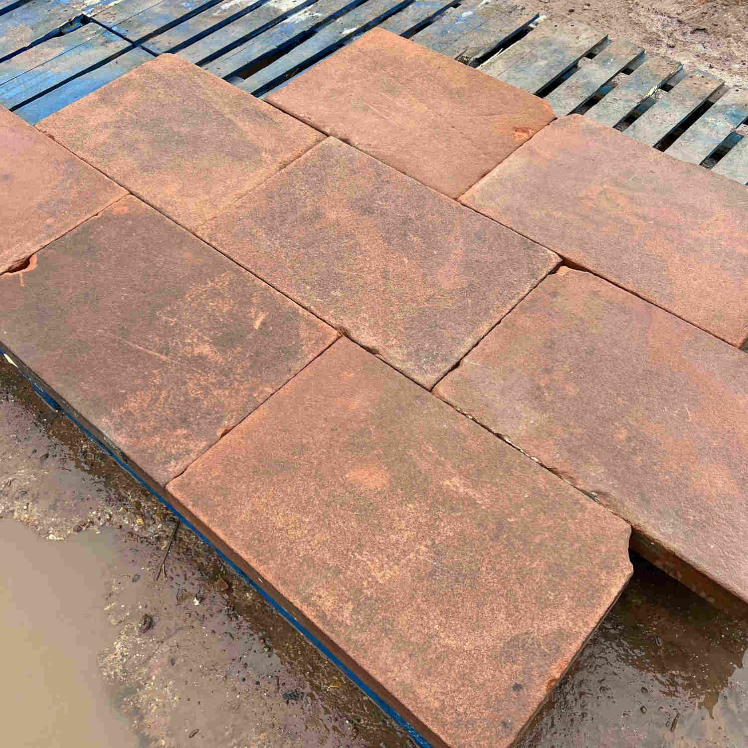 Reclaimed Sawn Red Sand Stone Paving Flag Stones | Britannia Stone