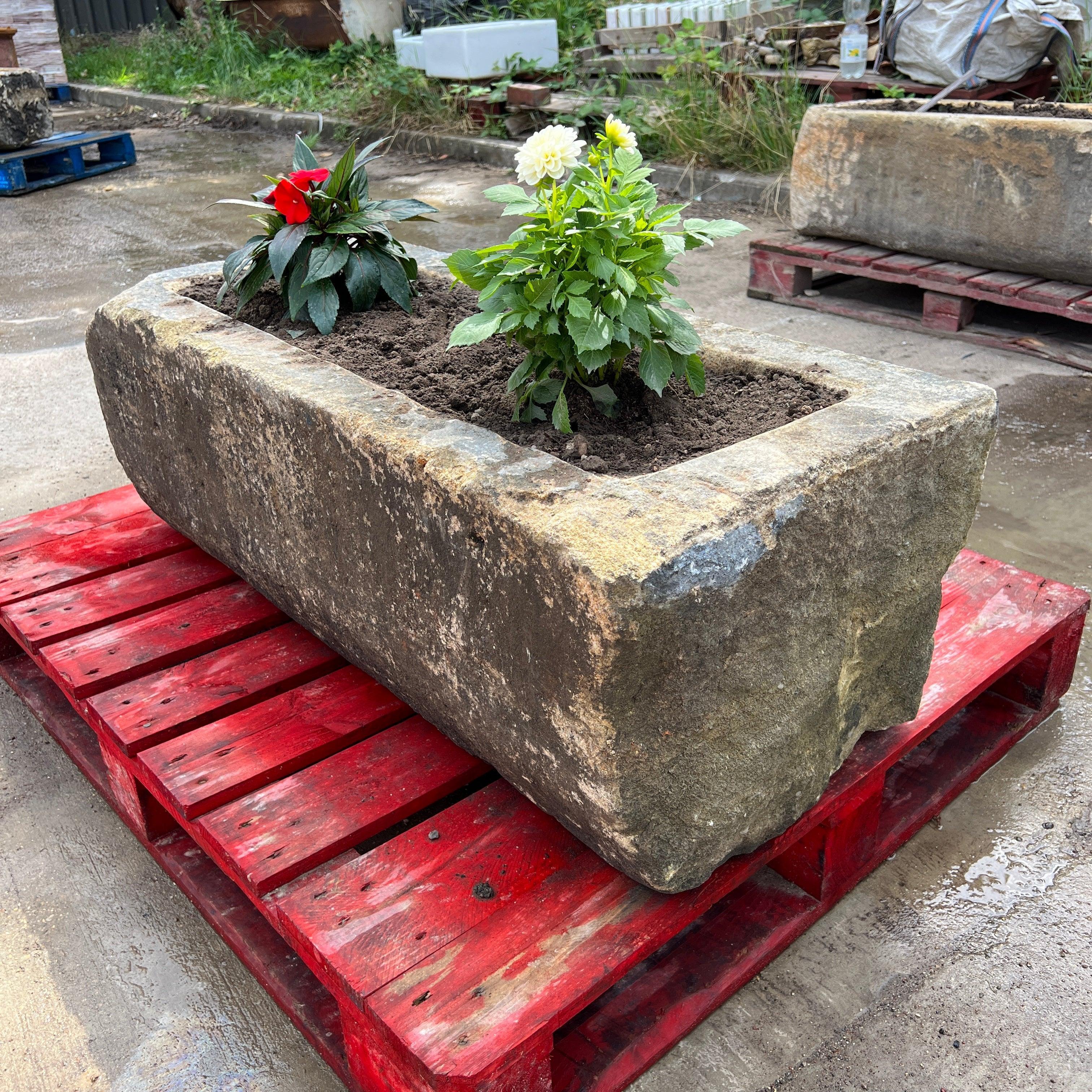 Reclaimed Stone Trough / Planter - No.12 - Reclaimed Brick Company