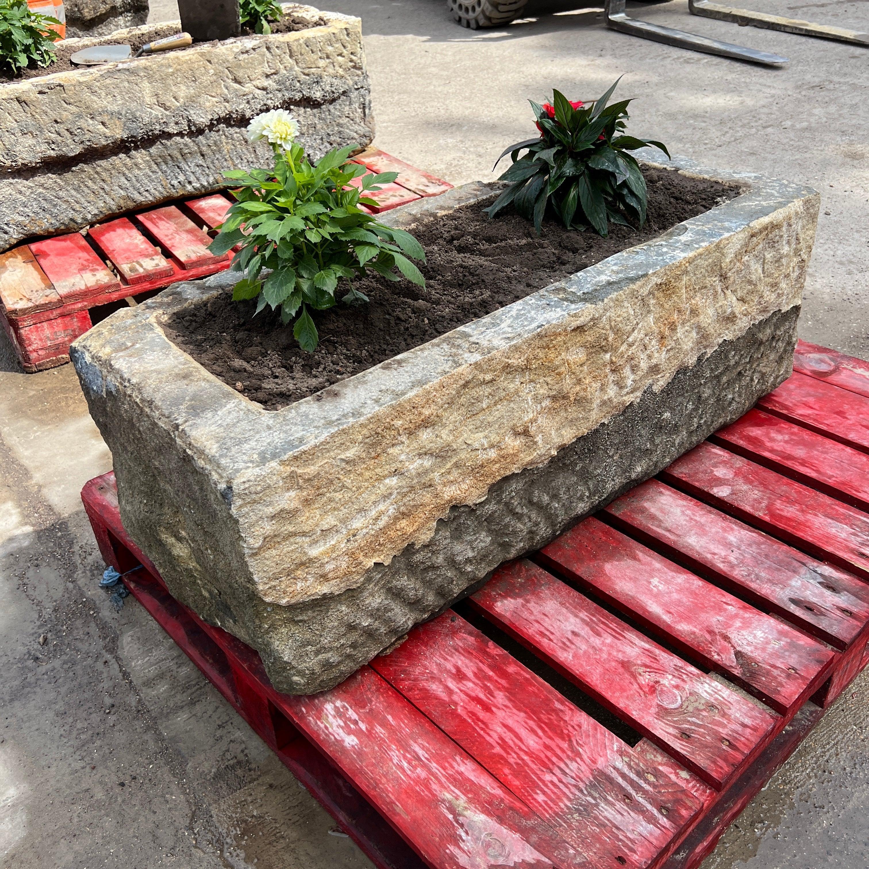 Reclaimed Stone Trough / Planter - No.12 - Reclaimed Brick Company