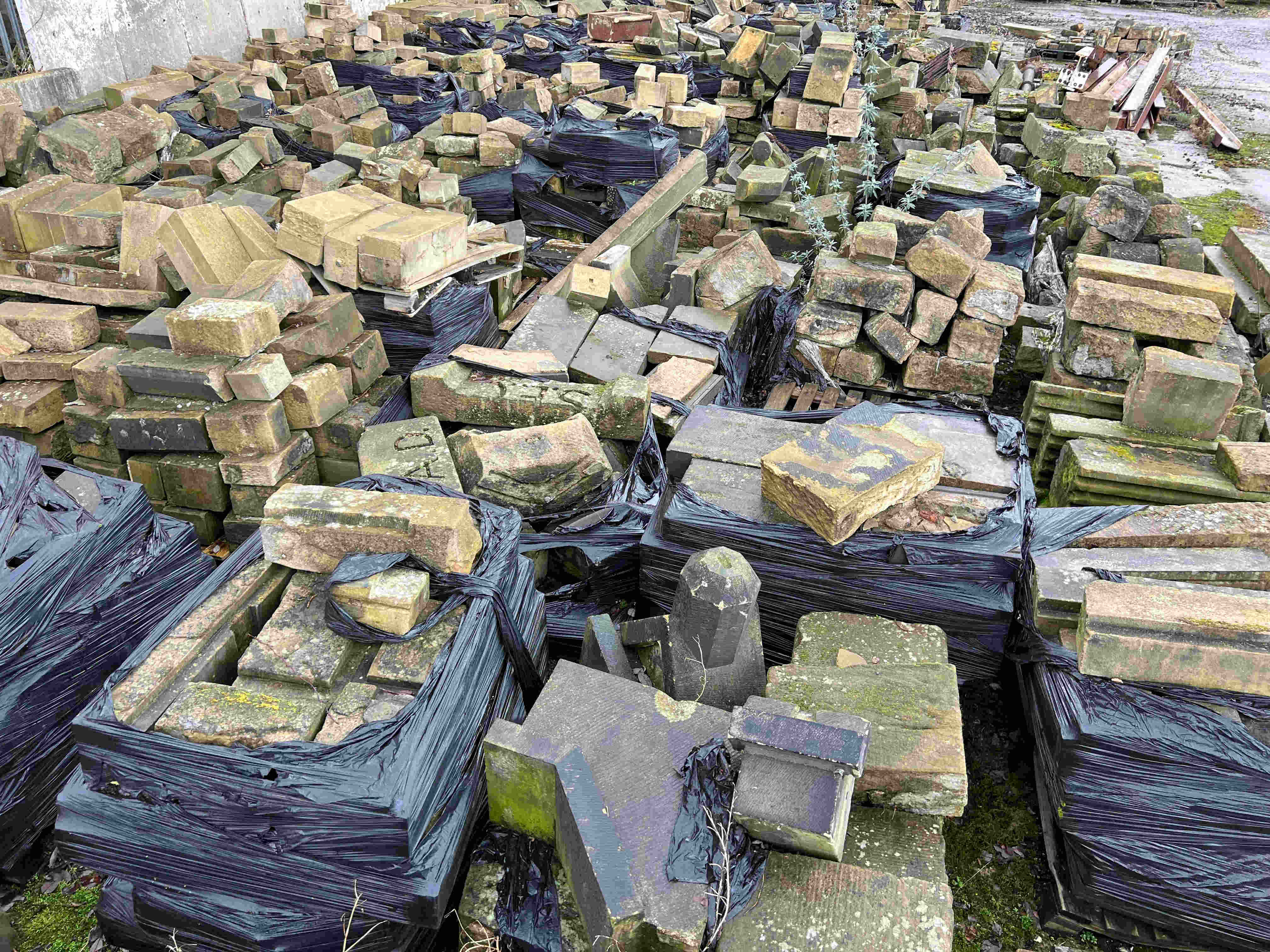 stone reclamation stock, reclamation yard