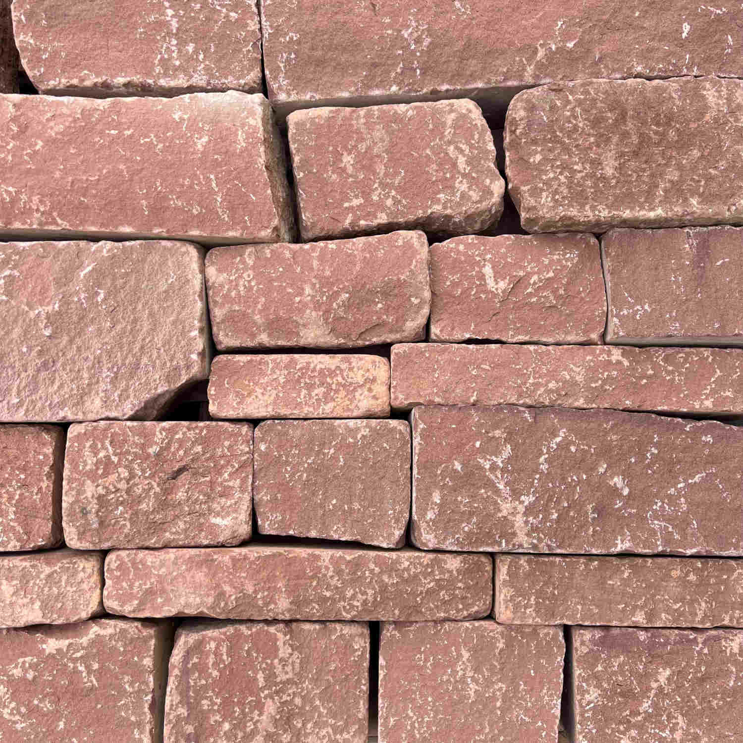 Tumbled Cheshire Red Sandstone Walling in Bulk Bags | Britannia Stone