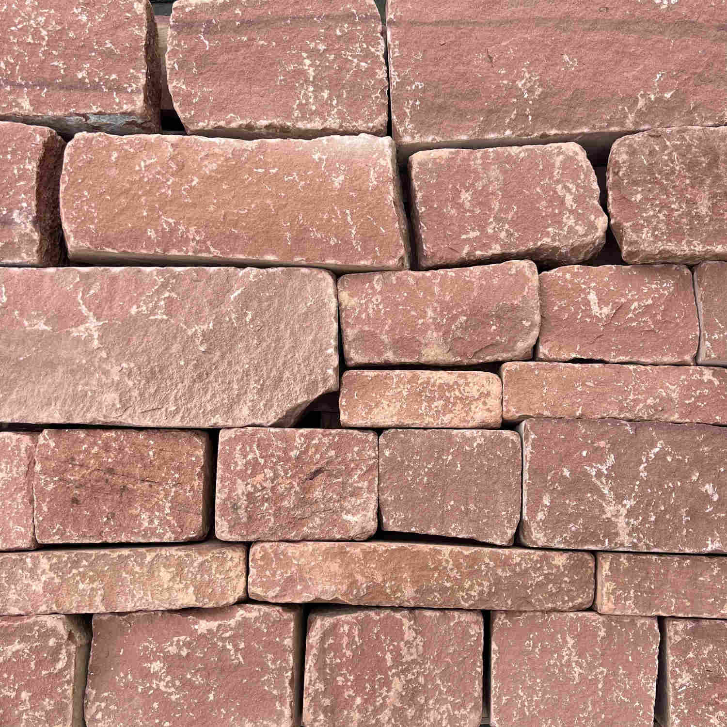 Tumbled Cheshire Red Sandstone Walling in Bulk Bags | Britannia Stone