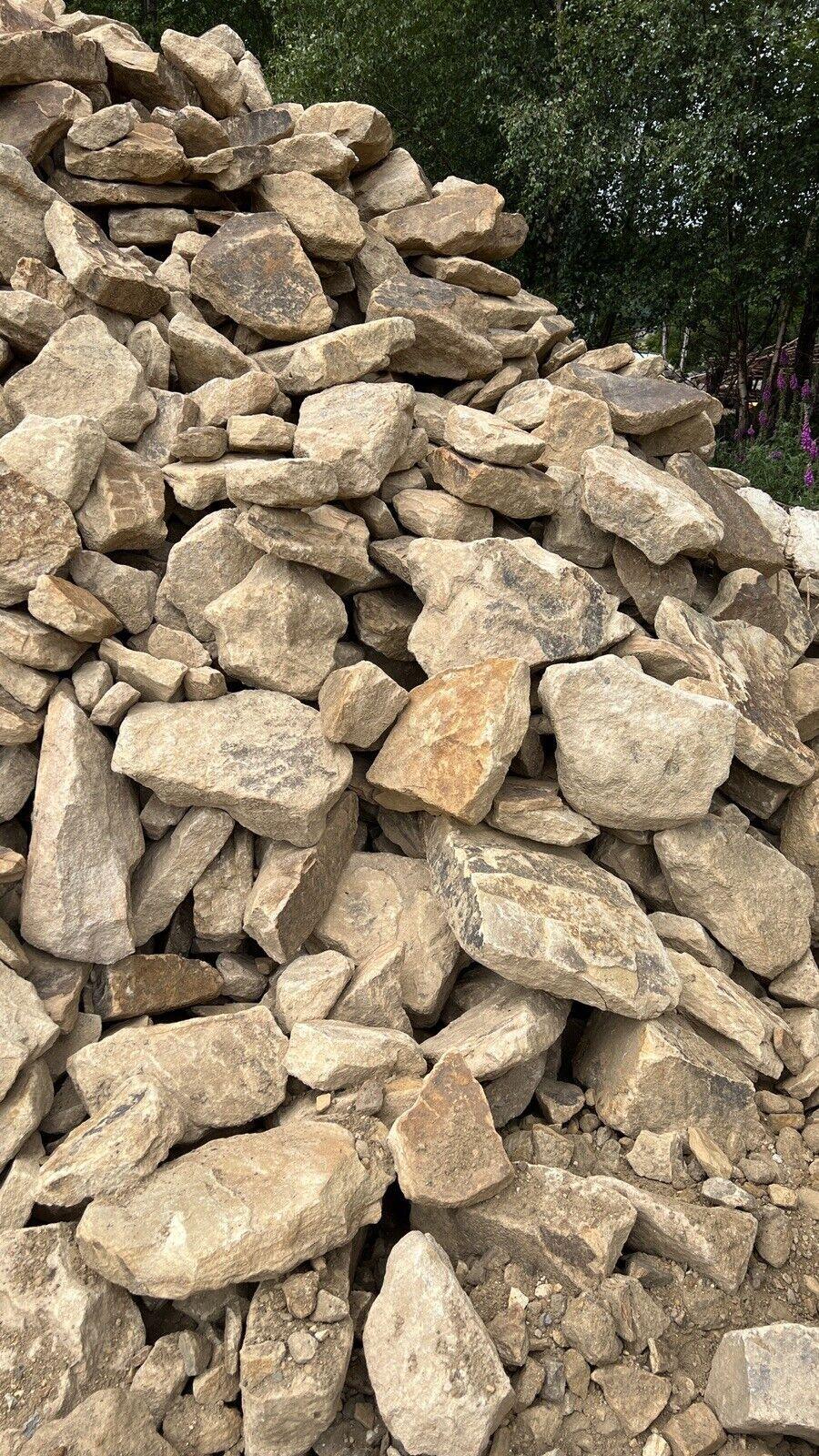 Natural Yorkstone Dry Stone Walling Stone in Bulk Bag - Reclaimed Brick Company